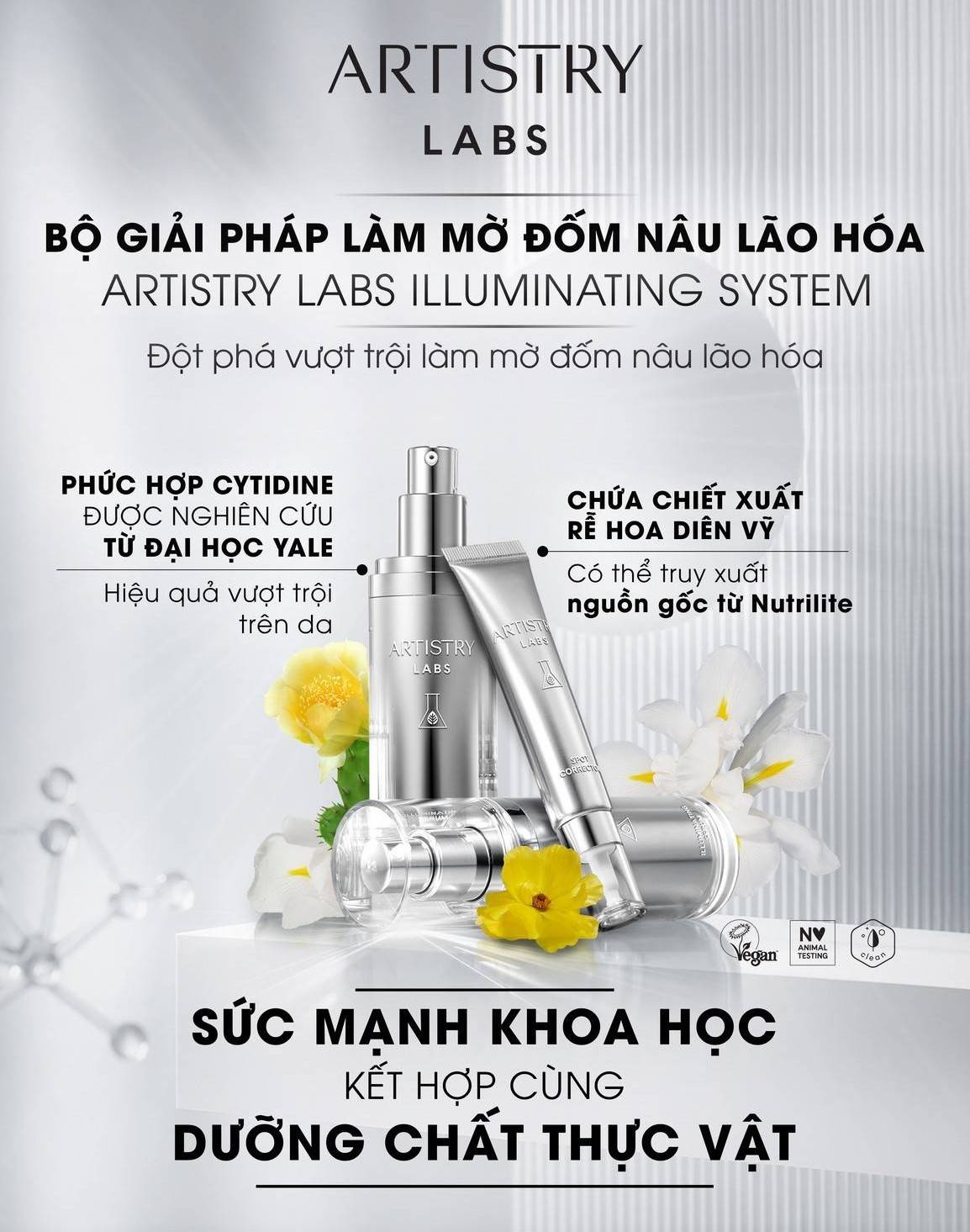 Amway Việt Nam ra mắt bộ giải pháp làm mờ đốm nâu lão hóa  Artistry Labs iIlluminating System