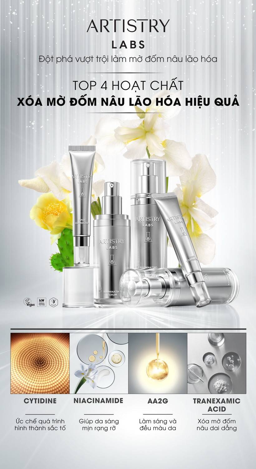Amway , Artistry, Labs iIlluminating System, mờ đốm nâu lão hóa 1
