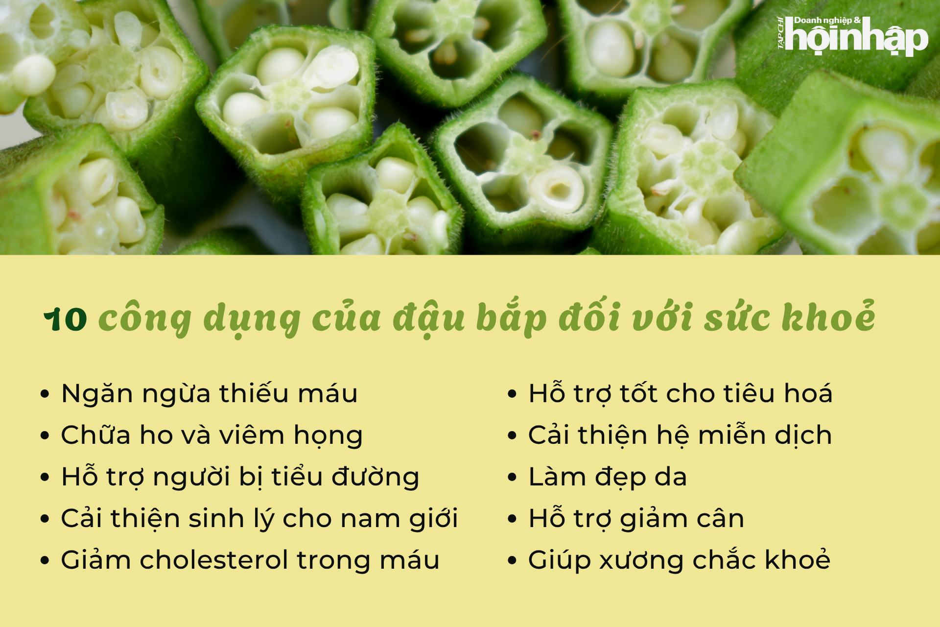 10 công dụng của đậu bắp với sức khoẻ