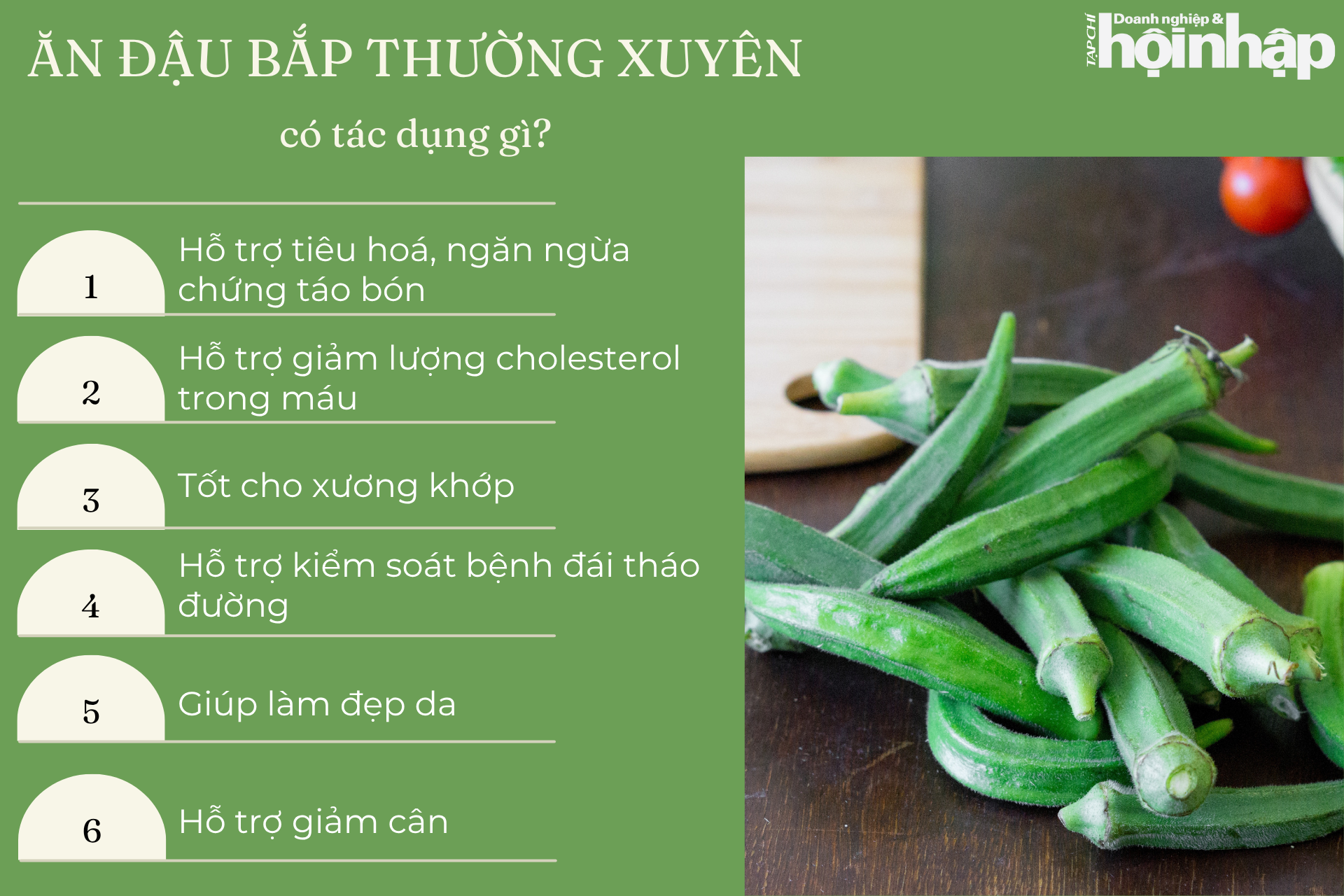 Ăn đậu bắp thường xuyên có tác dụng gì?