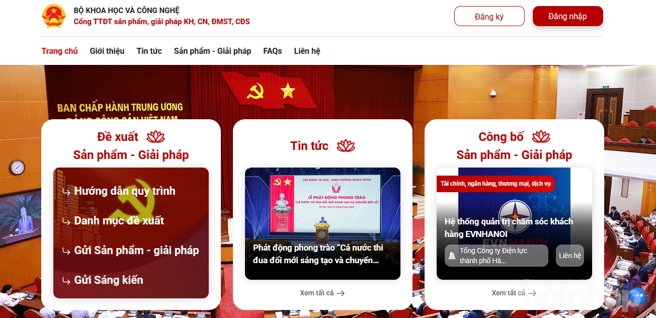 Cổng thông tin Nghị quyết 57 (nq57.mst.gov.vn) - nền tảng chính thức triển khai Nghị quyết 57 của Bộ Chính trị