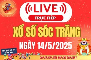 Xổ số Sóc Trăng hôm nay ngày 14/5/2025 - XSST 14/5 - Kết quả xổ số Sóc Trăng hôm nay