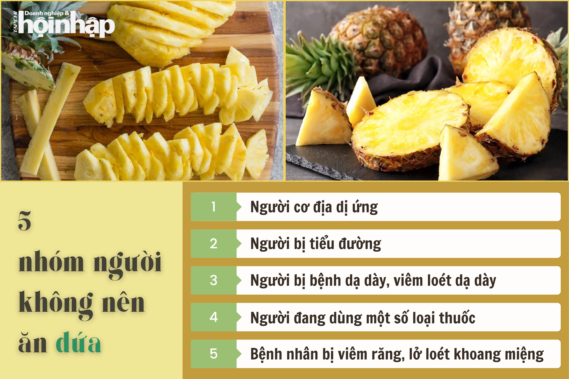5 nhóm người không nên ăn dứa