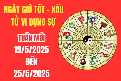 Xem ngày giờ tốt xấu – Tử vi dụng sự tuần mới từ 19/5 - 25/5/2025