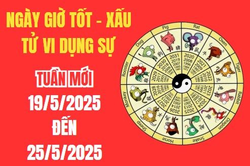 Xem ngày giờ tốt xấu – Tử vi dụng sự tuần mới từ 19/5 - 25/5/2025