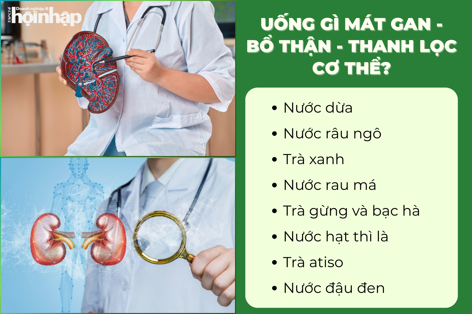 8 thức uống giúp mát gan bổ thận