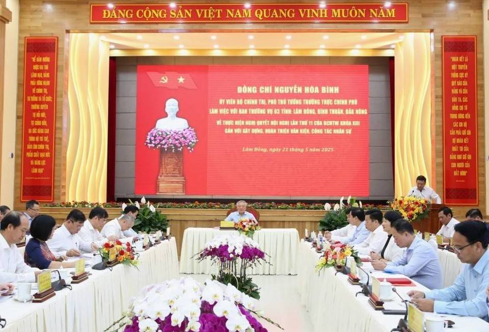 Phó Thủ tướng Thường trực Chính phủ làm việc với ba tỉnh Lâm Đồng, Bình Thuận, Đắk Nông