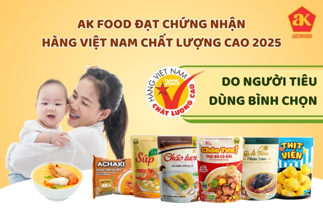 AK FOOD nhận chứng nhận hàng Việt Nam chất lượng cao năm 2025