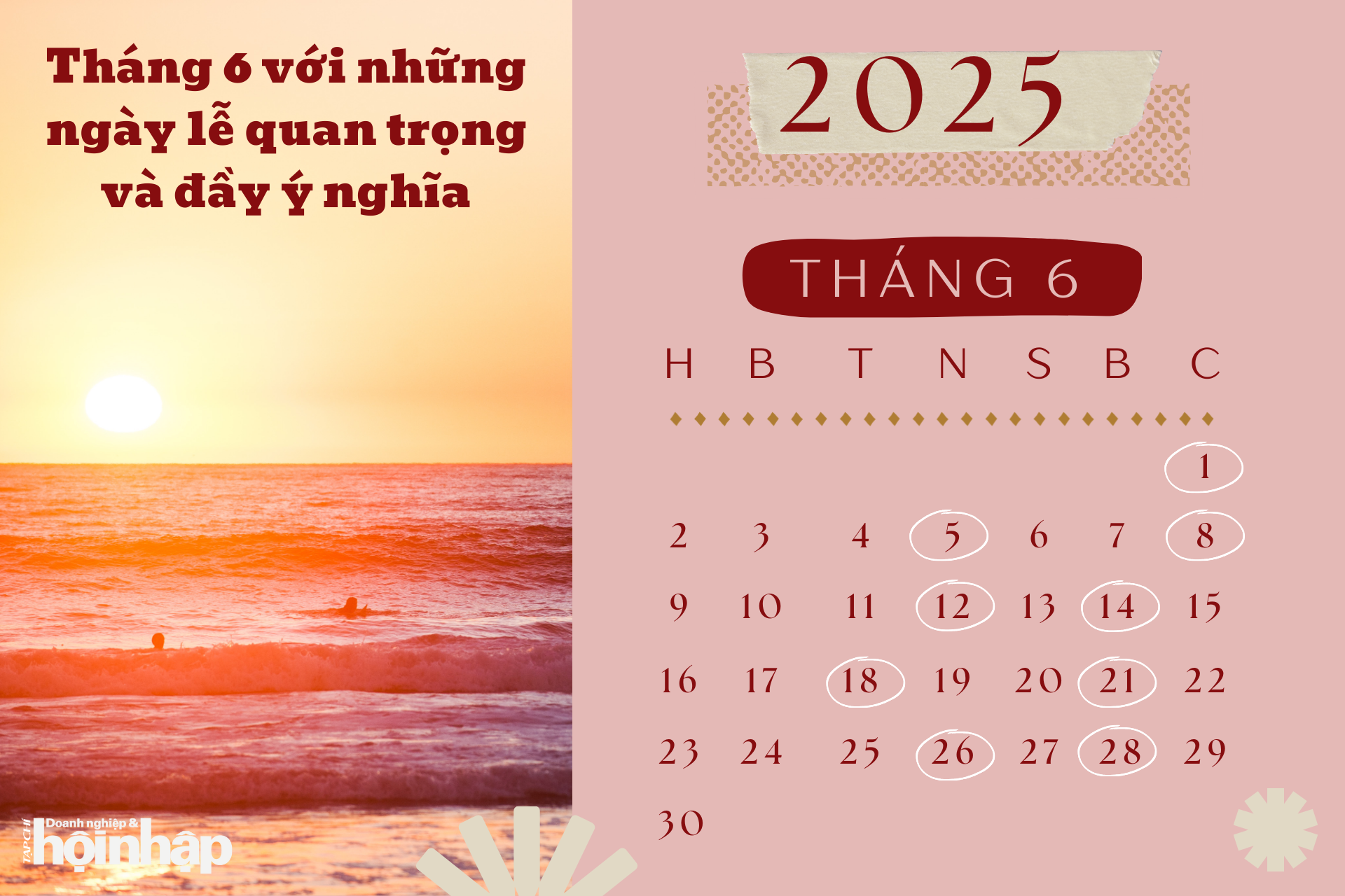 Tháng 6 với những ngày lễ quan trọng và đầy ý nghĩa