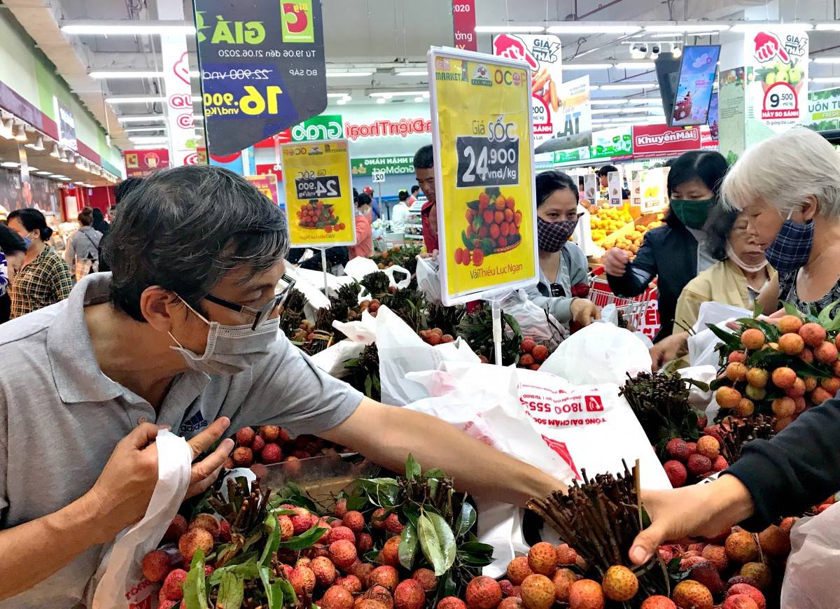 Vải thiều giờ đã có mặt ở hầu hết các siêu thị trên cả nước Vải thiều giờ đã có mặt ở hầu hết các siêu thị trên cả nước