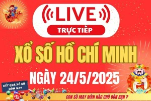 Xổ số Hồ Chí Minh hôm nay ngày 24/5/2025 - XSHCM 24/5 - Kết quả xổ số Hồ Chí Minh hôm nay