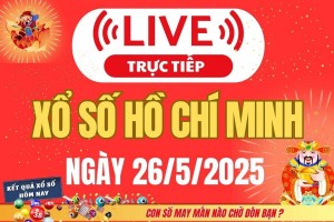 Xổ số Hồ Chí Minh hôm nay ngày 26/5/2025 - XSHCM 26/5 - Kết quả xổ số Hồ Chí Minh hôm nay