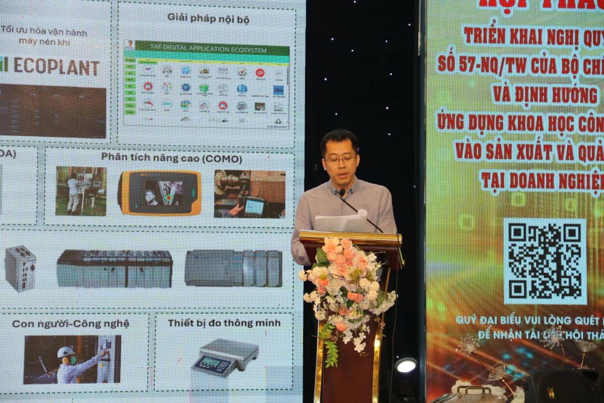 Ông Trương Hoàng Phương, Giám đốc Nhà máy Nestlé Trị An trình bày tham luận Ông Trương Hoàng Phương, Giám đốc Nhà máy Nestlé Trị An trình bày tham luận