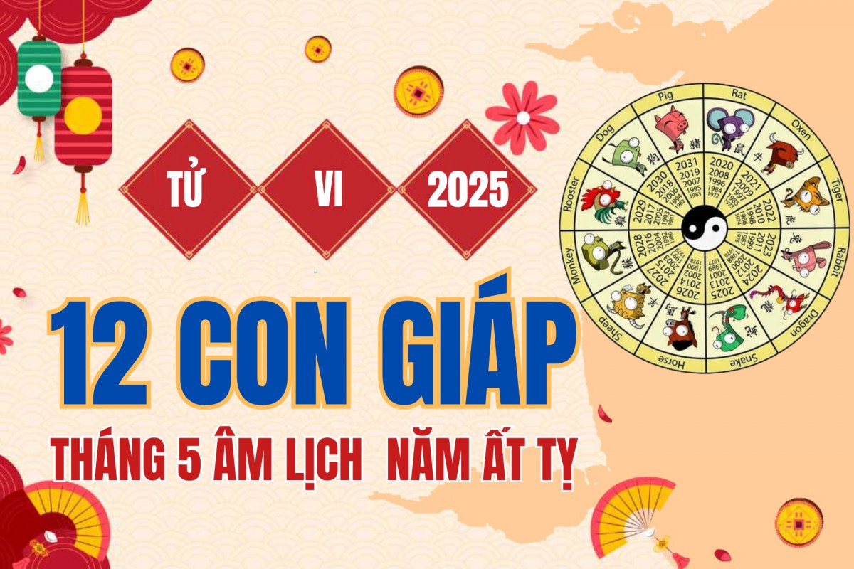 Tử vi 12 con giáp tháng 5 năm 2025: Con giáp nào được cát tinh chiếu mệnh, Quý Nhân ghé thăm, sự nghiệp khởi sắc?