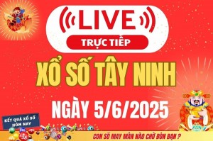 Xổ số Tây Ninh hôm nay ngày 5/6/2025 - XSTN 5/6 - Kết quả xổ số Tây Ninh hôm nay