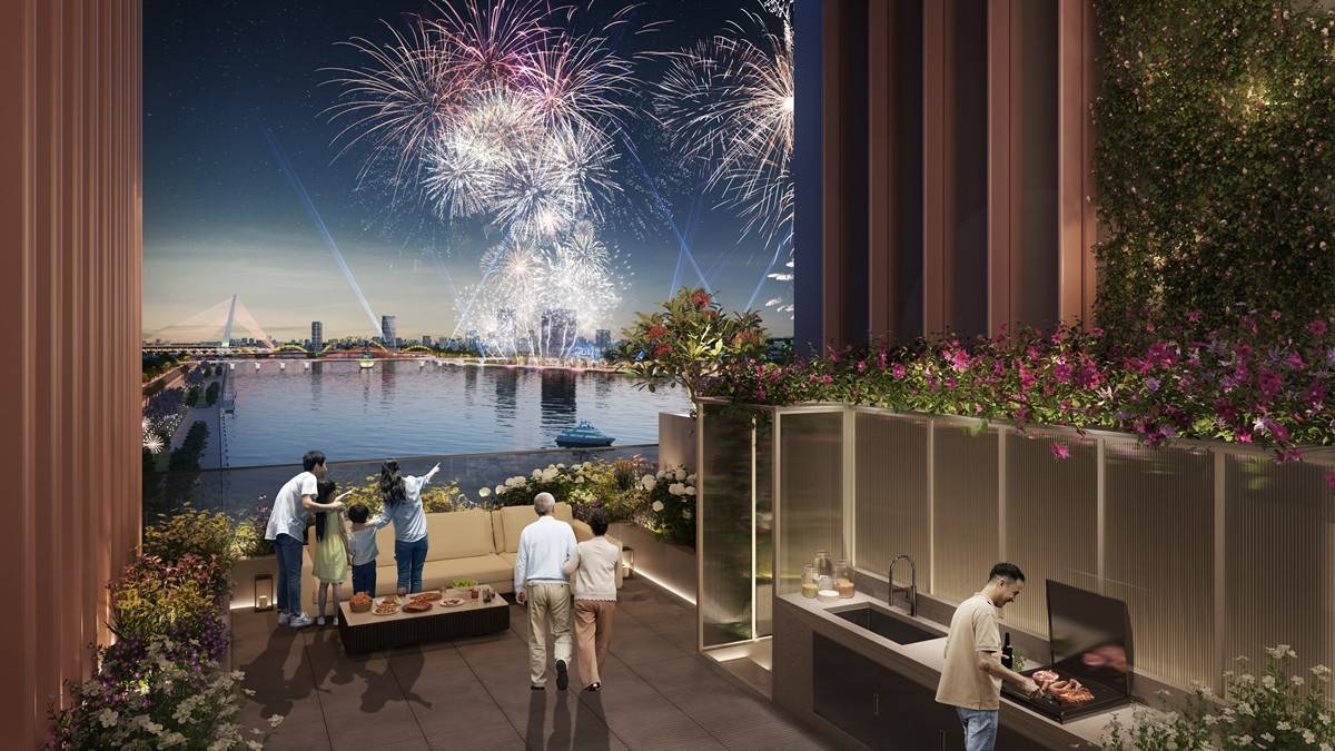 Sân vườn “thênh thang” trên gác mái. Ảnh phối cảnh minh họa Sun Property