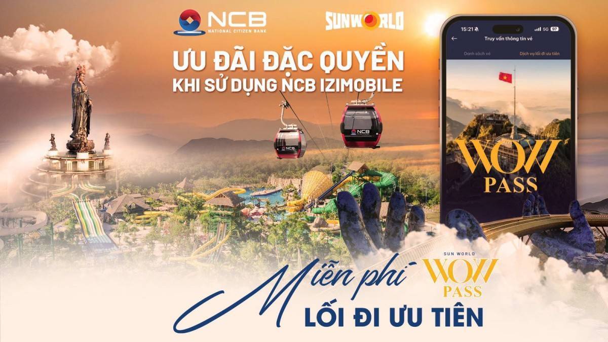 NCB miễn phí sử dụng lối đi ưu tiên cho người dùng mới trên ứng dụng NCB iziMobile. Ảnh: NCB