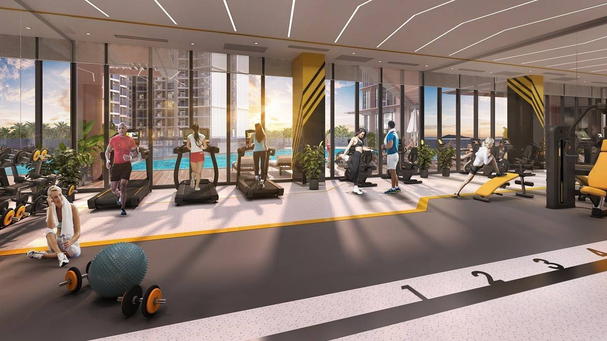Phòng gym cao cấp với tầm nhìn đã mắt. Ảnh phối cảnh minh họa Sun Property