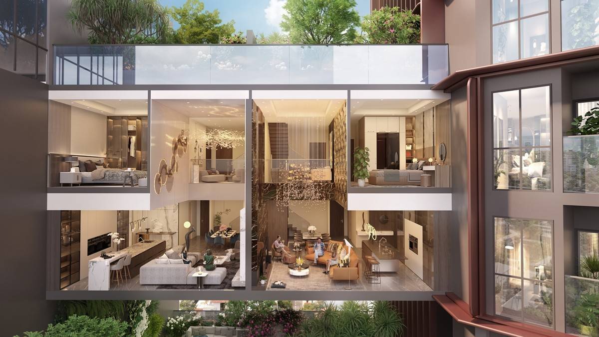 Căn hộ “hai mặt tiền” hiếm có tại Sun Symphony Residence. Ảnh phối cảnh minh họa Sun Property