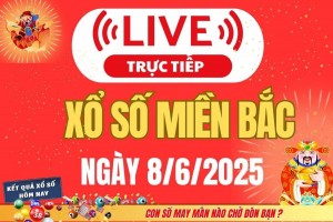 Kết quả Xổ số miền Bắc hôm nay 8/6/2025 - XSMB 8/6 - xổ số hôm nay ngày 8 tháng 6