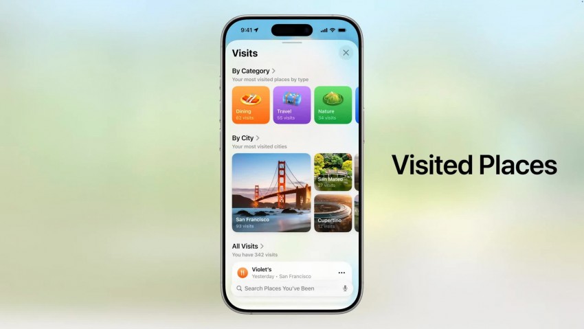 Apple Maps trên iOS 26 có tính năng Visited Places giúp người dùng nhớ những địa điểm họ đã đi qua. Apple Maps trên iOS 26 có tính năng Visited Places giúp người dùng nhớ những địa điểm họ đã đi qua.
