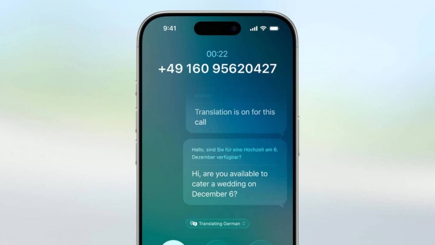 Giao diện cuộc gọi có phụ đề được dịch theo ngôn ngữ tùy chọn trên iPhone. Ảnh chụp màn hình   Giao diện cuộc gọi có phụ đề được dịch theo ngôn ngữ tùy chọn trên iPhone. Ảnh chụp màn hình