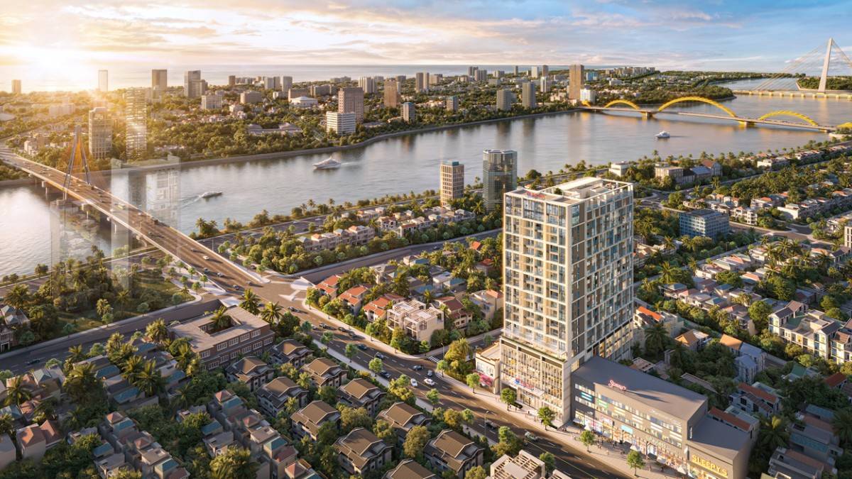 Sun Solar Residence ghi dấu ấn với vị trí độc bản bên sông Hàn (Ảnh phối cảnh minh họa: Sun Property)