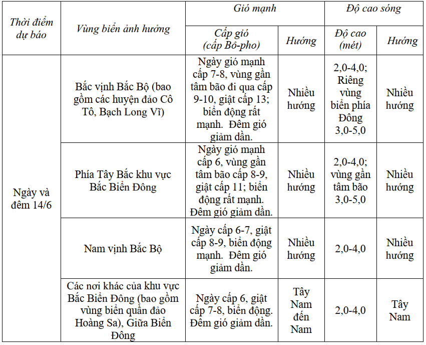 Dự báo gió mạnh, sóng lớn trên Biển Đông