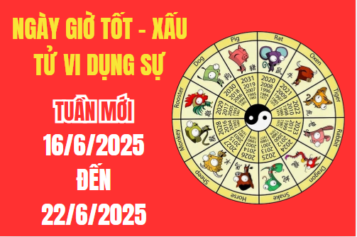 Xem ngày giờ tốt xấu – Tử vi tuần mới từ 16/6 - 22/6202025: Giờ đẹp, hướng tốt cho khai trương, xuất hành và ký kết hợp đồng