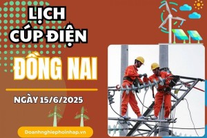 Lịch cúp điện Đồng Nai ngày 15/6/2025 mới nhất hôm nay