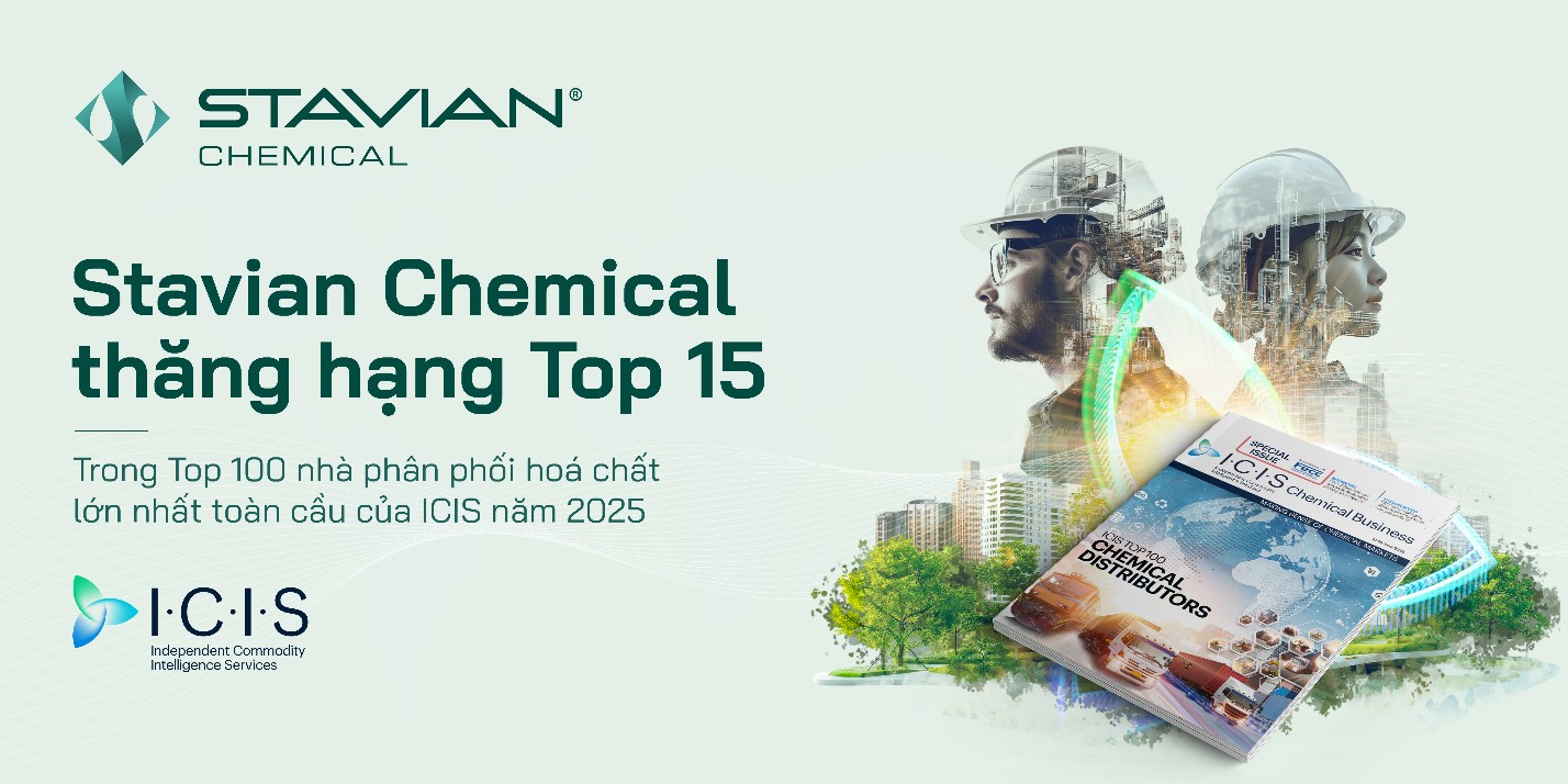 Stavian Hóa chất thăng hạng Top 15 nhà phân phối hóa chất lớn nhất thế giới