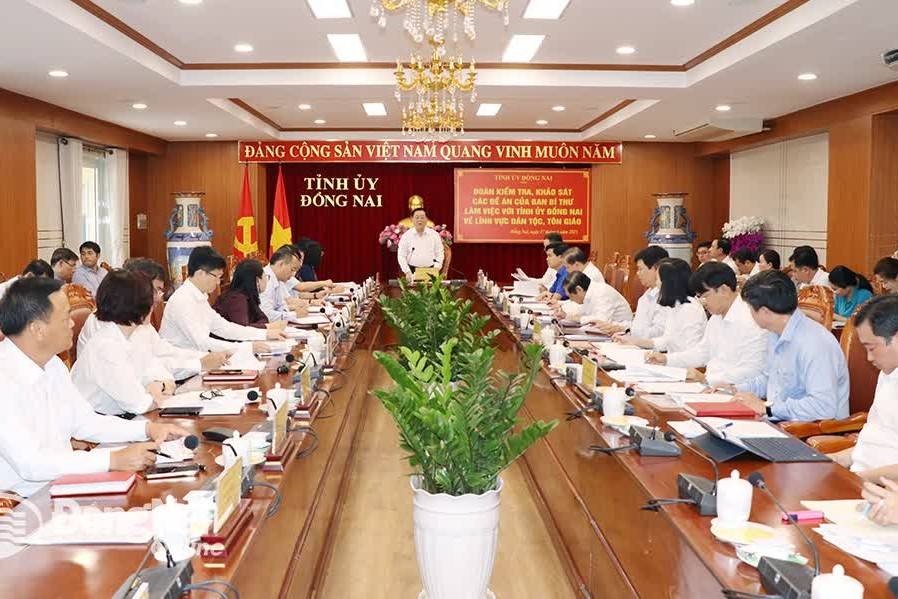 Trung ương làm việc với Đồng Nai về công tác dân tộc, tôn giáo