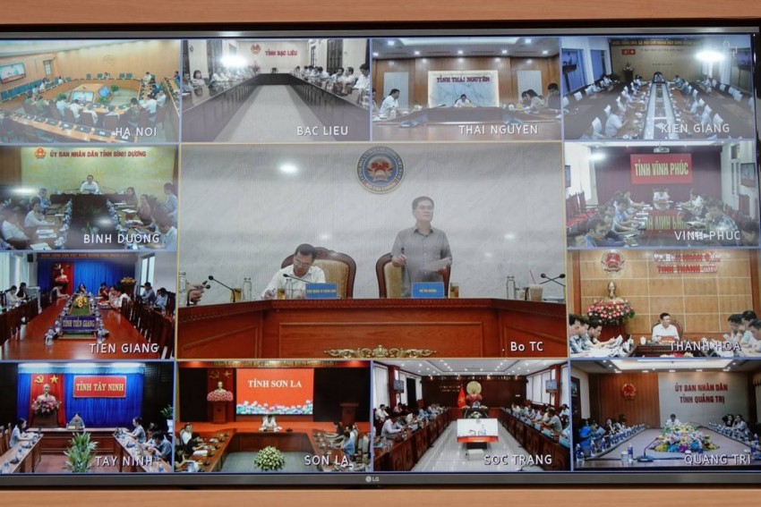 Hội nghị thu hút đông đảo các Bộ ngành, địa phương tham dự tại các điểm cầu trực tuyến