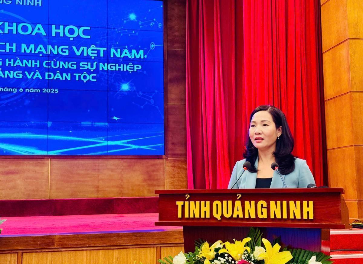 Phó Chủ tịch UBND tỉnh Quảng Ninh Nguyễn Thị Hạnh phát biểu tại Hội thảo