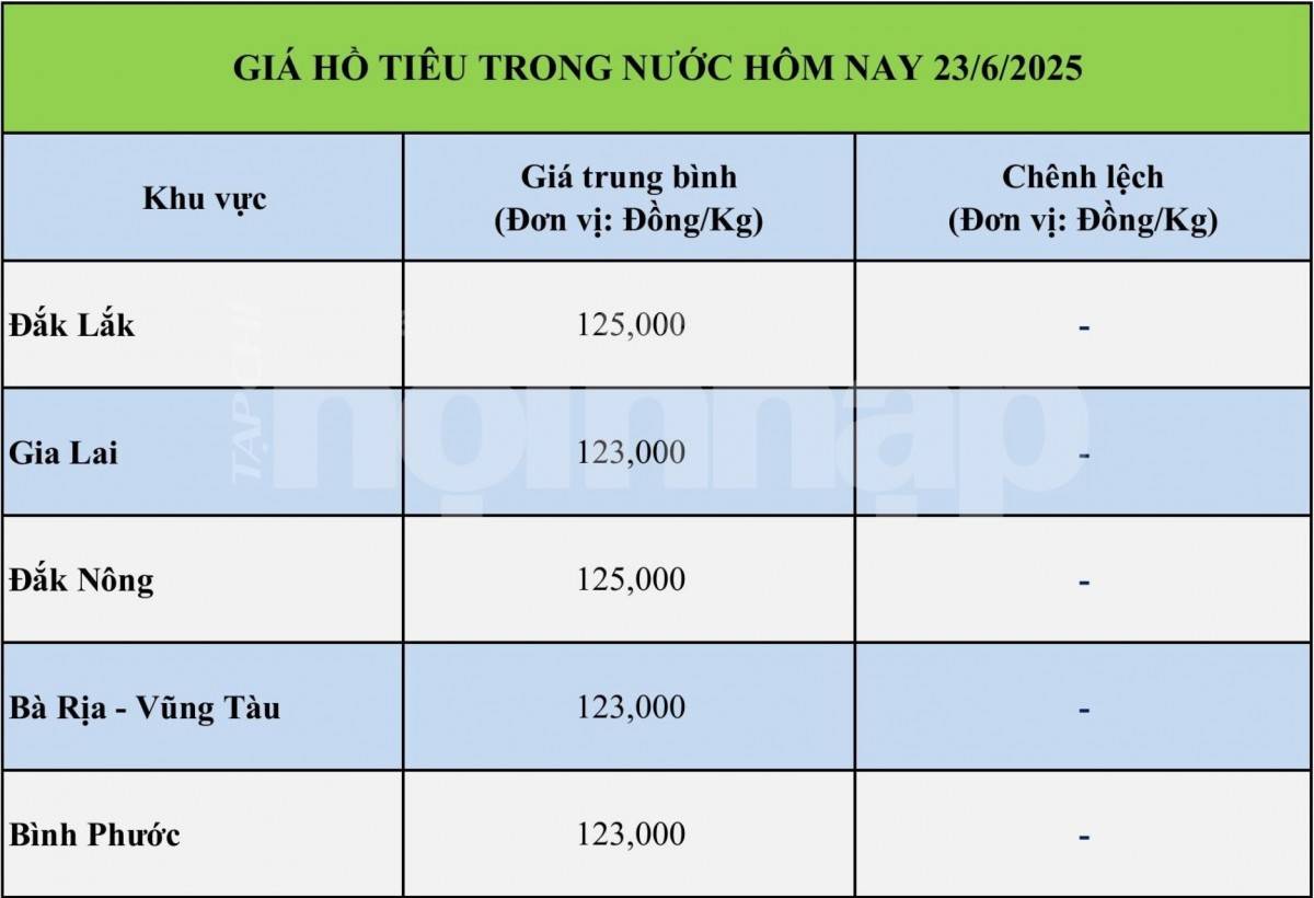 Giá tiêu hôm nay 22/6: Giá tiêu trong nước và thế giới đi ngang Giá tiêu hôm nay 22/6: Giá tiêu trong nước và thế giới đi ngang