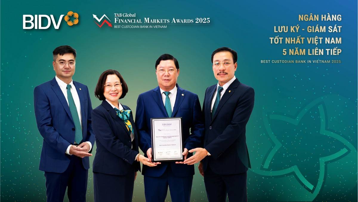 BIDV lần thứ 5 liên tiếp được vinh danh Ngân hàng Lưu ký - Giám sát tốt nhất Việt Nam