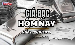 Giá bạc hôm nay 25/6/2025: Giá bạc đảo chiều giảm nhẹ