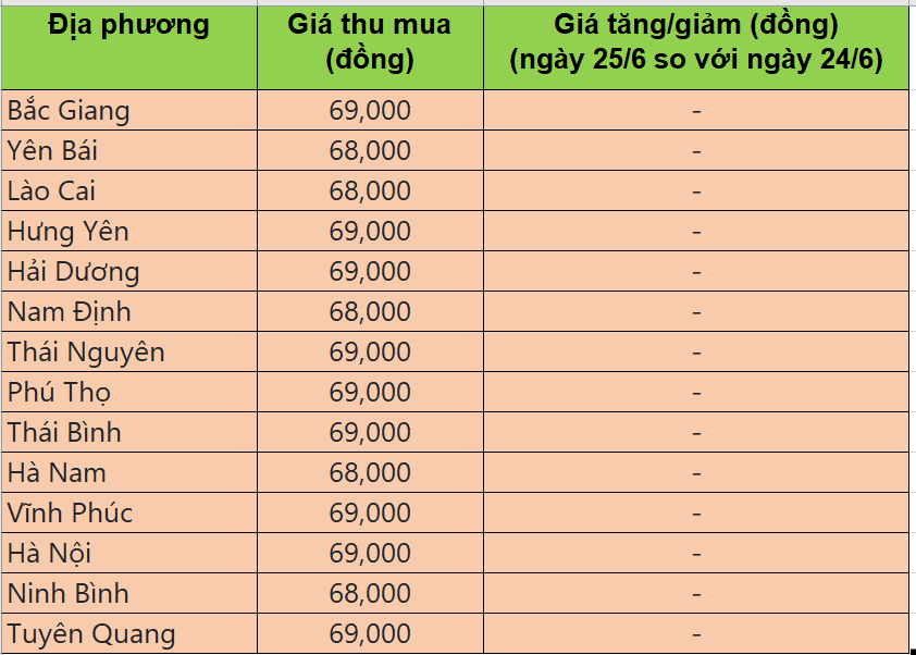 Bảng giá heo hơi tại miền Bắc hôm nay 25/6/2025