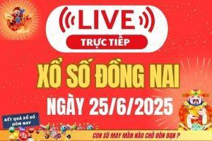 TRỰC TIẾP: Xổ số Đồng Nai hôm nay ngày 25/6/2025 - XSDN 25/6 - Kết quả xổ số Đồng Nai hôm nay