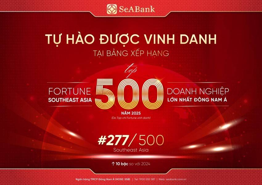 SeABank tăng 10 bậc trên bảng xếp hạng Fortune Southeast Asia 500