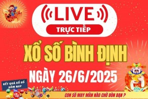 Xổ số Bình Định hôm nay ngày 26/6/2025 - XSBDI 26/6 - Kết quả xổ số Bình Định hôm nay