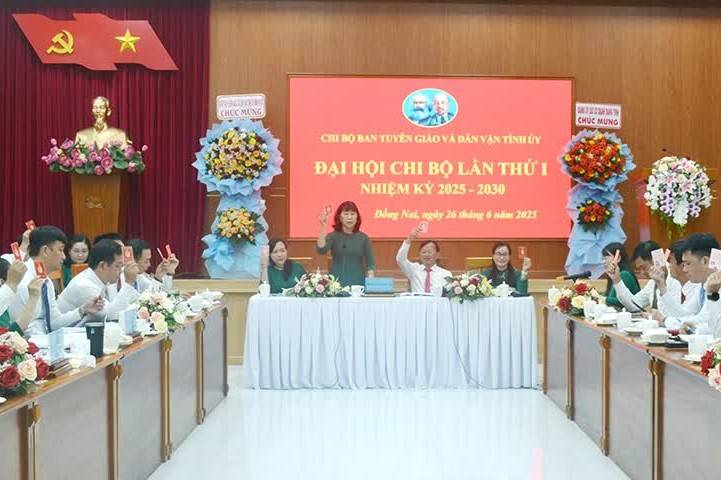 Đại hội Chi bộ Ban Tuyên giáo và Dân vận Tỉnh ủy Đồng Nai lần thứ I