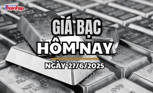 Giá bạc hôm nay 27/6/2025: Giá bạc tiếp đà tăng phiên thứ hai liên tiếp