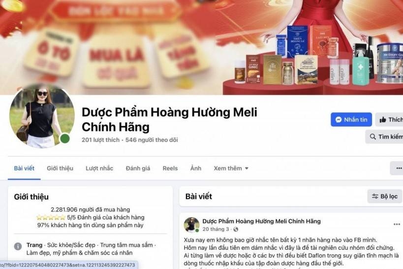 Bộ Y tế “tuýt còi” fanpage “Dược phẩm Hoàng Hường Meli chính hãng”