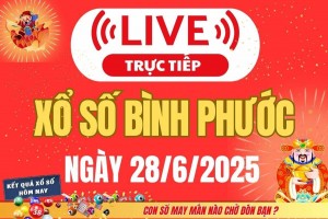 TRỰC TIẾP: Xổ số Bình Phước hôm nay ngày 28/6/2025 - XSBP 28/6 - Kết quả xổ số Bình Phước hôm nay