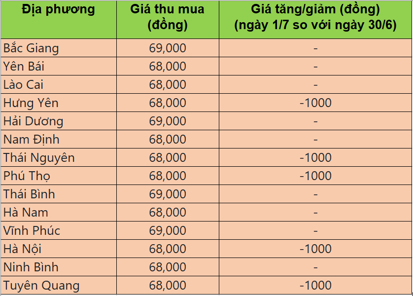 Bảng giá heo hơi tại miền Bắc hôm nay 2/7/2025