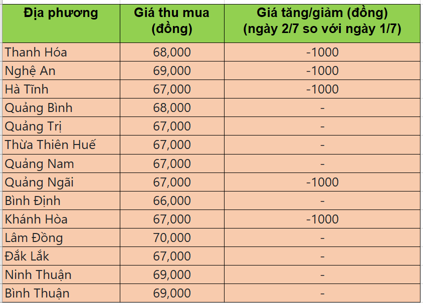 Bảng giá heo hơi tại miền Trung - Tây nguyên hôm nay 2/7/2025