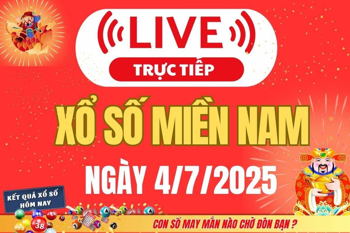 TRỰC TIẾP: Kết quả Xổ số miền Nam hôm nay 4/7/2025 - XSMN 4/7 - XSMN thứ Sáu cập nhật mới nhất
