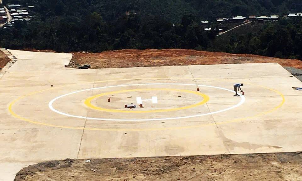 Bãi đáp trực thăng đã đầu tư tại huyện Phước Sơn (Quảng Nam cũ). Ảnh tư liệu.