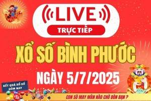 TRỰC TIẾP: Xổ số Bình Phước hôm nay ngày 5/7/2025 - XSBP 5/7 - Kết quả xổ số Bình Phước hôm nay